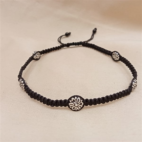Flower Thread Work Anklet-0