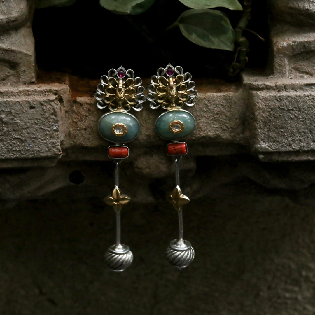 Anokhi - Long Peacock Earrings-0