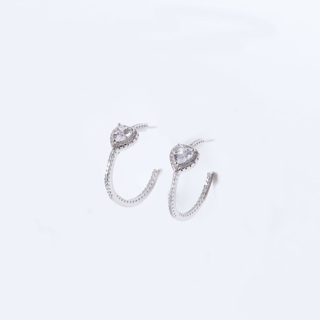 Zircon Heart Hoop Studds-3