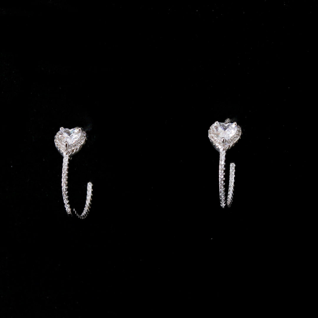 Zircon Heart Hoop Studds-2