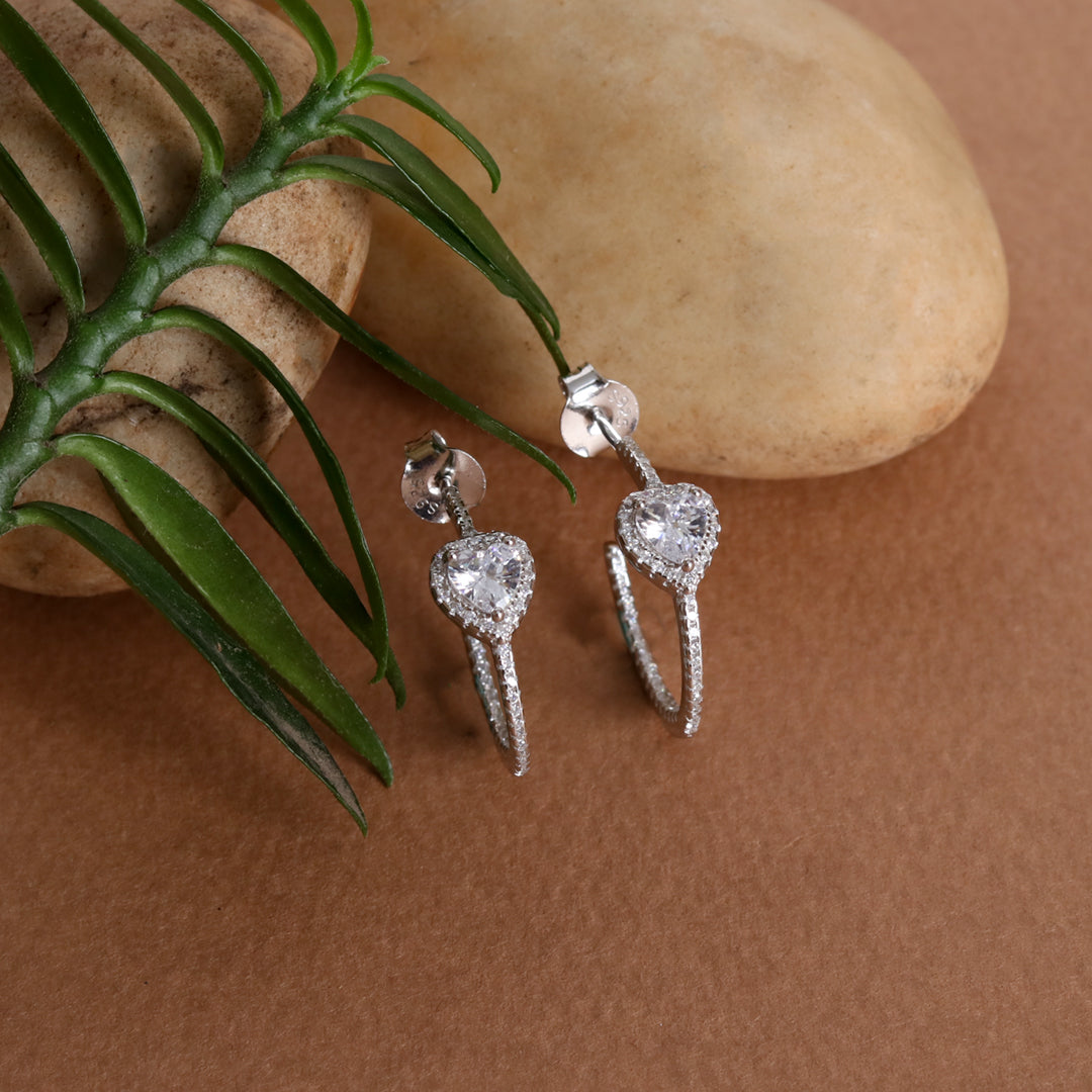 Zircon Heart Hoop Studds-0