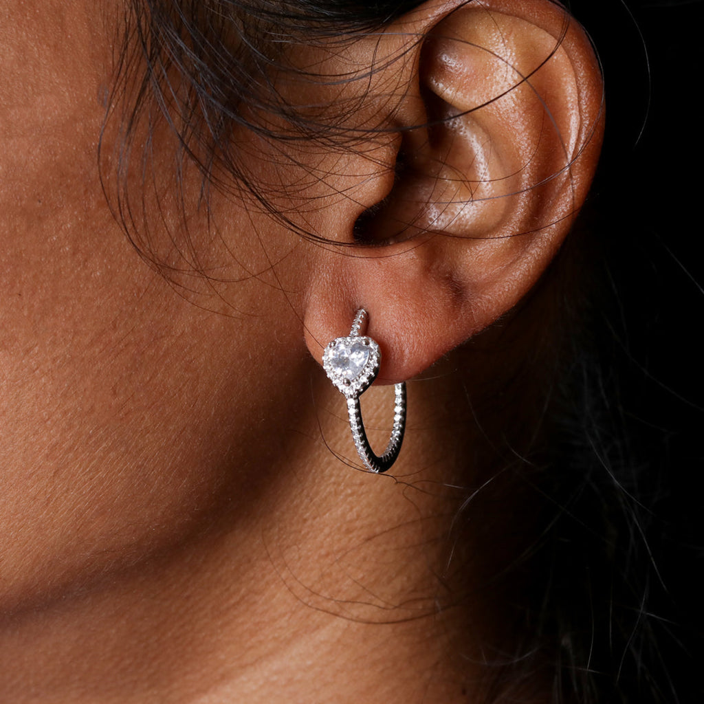 Zircon Heart Hoop Studds-4