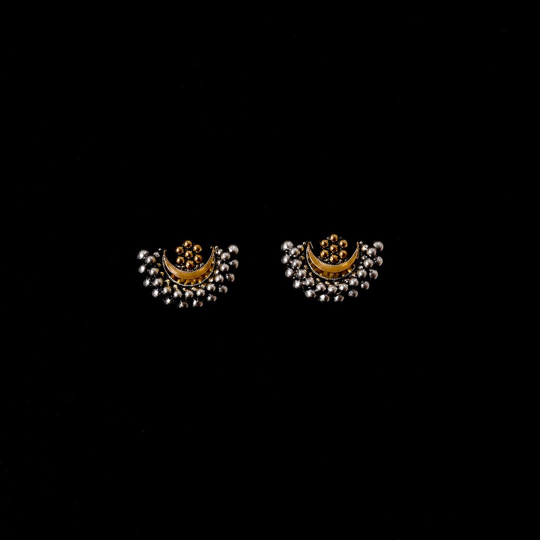 Dual Tone Chandra Phool Earrings-4