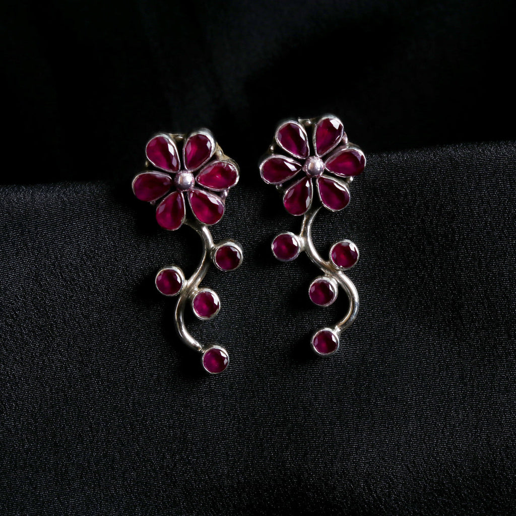 Floral Ruby Earrings-2