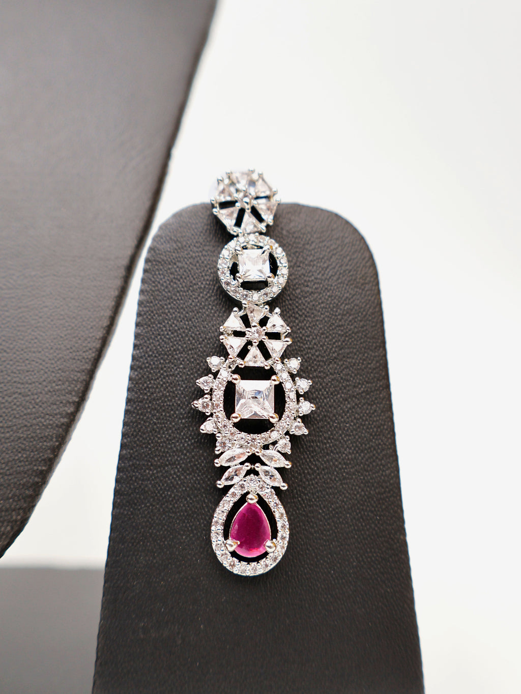 Ruby & Faux Diamond High Quality Necklace set-2