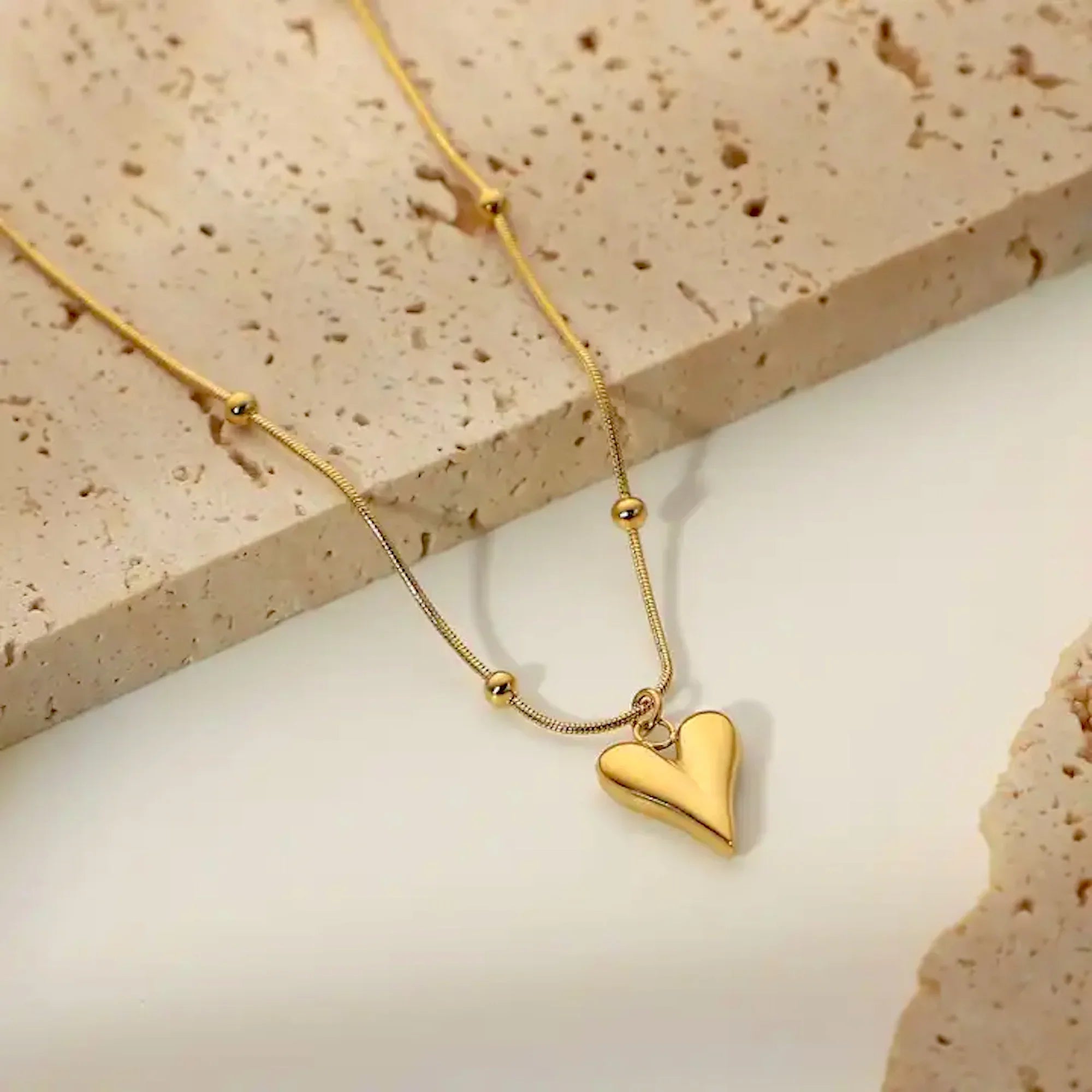 Heart Ball Pendant Necklace – Dainty Love Charm Jewelry Gift-1
