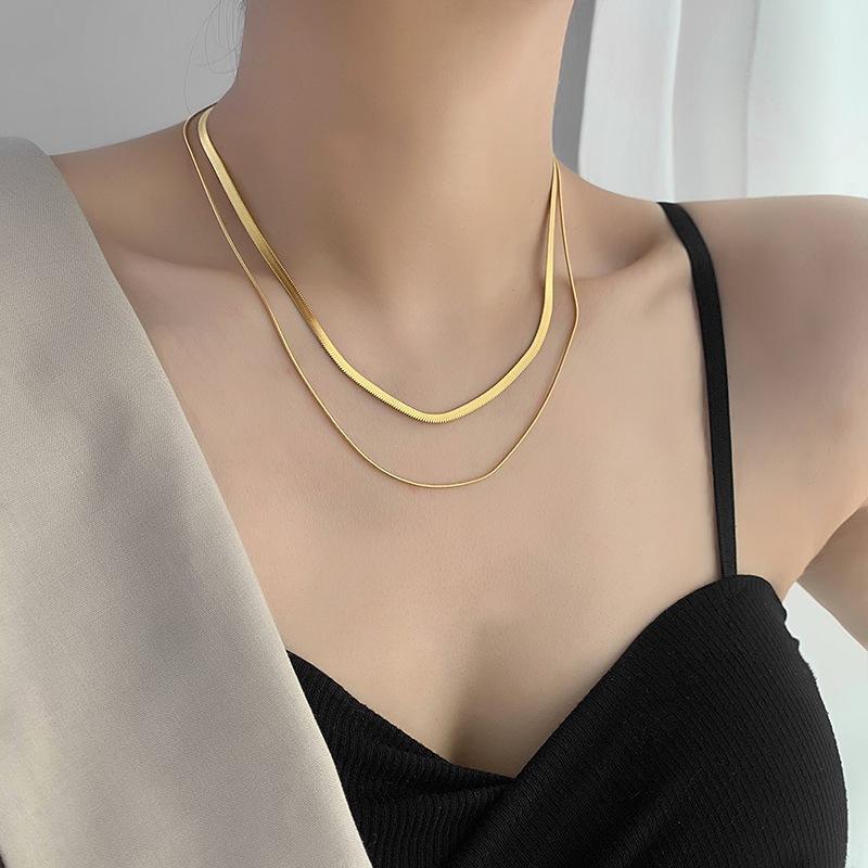 Double Layer Snake Chain Necklace-1