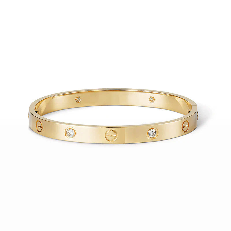 Elegant Diamond Screw Bangle Bracelet-3